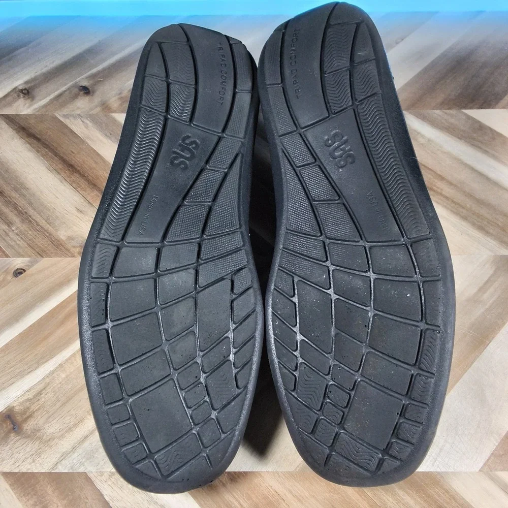 SAS Decksider Mens 11.5 WIDE‎ Lace Up Boat Shoes Black Leather Comfort Support